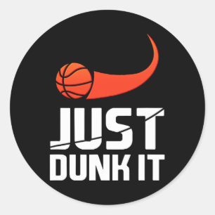 Sticker Rond Fais-Le ! Joueur de basket-ball Slam Dunk Cadeau