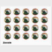 Sticker Rond Faisan et fleurs d'Amherst (Feuille)