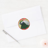 Sticker Rond Faisan et fleurs d'Amherst (Enveloppe)