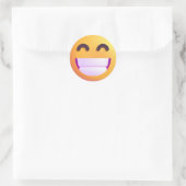 Sticker Rond Faisceau Ombragé Visage souriant Yeux mignons Emoj (Sac)