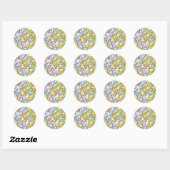 Sticker Rond faisceaux de couleurs (Feuille)