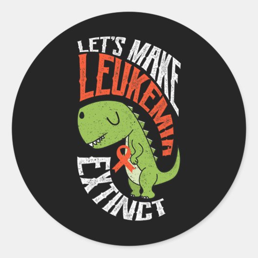 Sticker Rond Faisons de la leucémie un hématologue de dinosaure (Devant)
