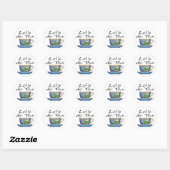 Sticker Rond Faisons du thé - 007 (Feuille)