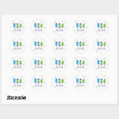 Sticker Rond Faisons froid Anniversaire d'été (Feuille)