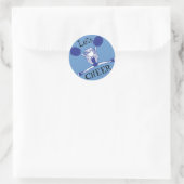 Sticker Rond Faisons honneur au Pom-pom girl bleu (Sac)