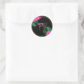 Sticker Rond Faisons la fête Black Gold Neon Tropical 40e anniv (Sac)