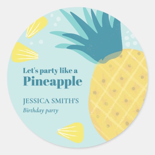 Sticker Rond Faisons la fête comme un ananas (Devant)