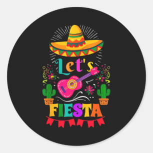 Sticker Rond Faisons la fête sombrero mexicain cinq de mayo cac