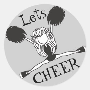 Sticker Rond Faisons la Pom-pom girl noire
