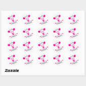 Sticker Rond Faisons la Pom-pom girl rose (Feuille)