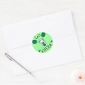 Sticker Rond Faisons la Pom-pom girl verte (Enveloppe)