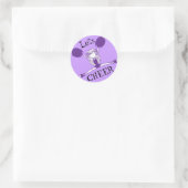 Sticker Rond Faisons la Pom-pom girl violette (Sac)
