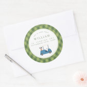 Sticker Rond Faisons par Tee Golf Jacquard Motif Premier annive (Enveloppe)