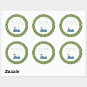 Sticker Rond Faisons par Tee Golf Jacquard Motif Premier annive (Feuille)