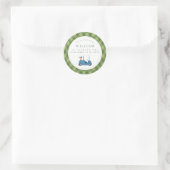 Sticker Rond Faisons Par Tee Golf Motif Argyle Premier Annivers (Sac)