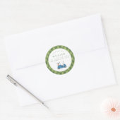 Sticker Rond Faisons Par Tee Golf Motif Argyle Premier Annivers (Enveloppe)