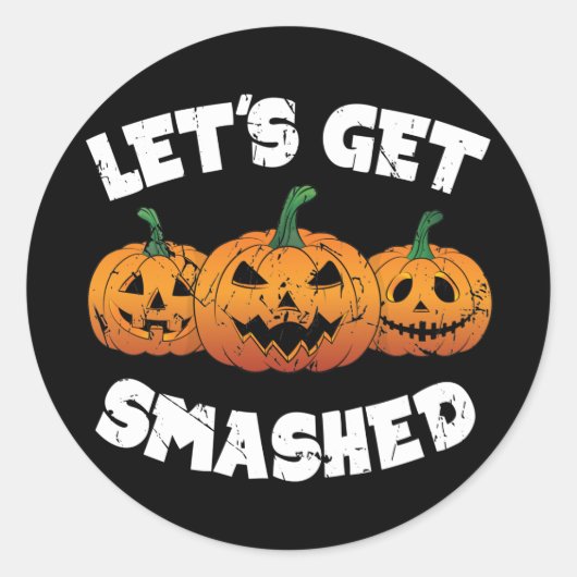 Sticker Rond Faisons tomber Citrouille Jack-o'-lantern Hallowee (Devant)