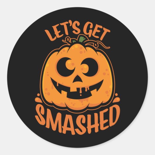 Sticker Rond Faisons tomber Tipsy Halloween Jack-O’-Lantern (Devant)