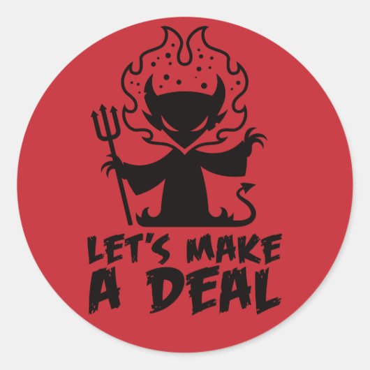 Sticker Rond Faisons un accord avec le diable (Devant)
