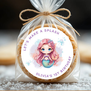 Sticker Rond Faisons une fête d'anniversaire pour les filles en