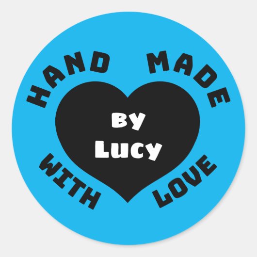 Sticker Rond Fait à la main avec amour (Devant)