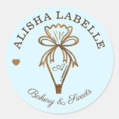 Sticker Rond Fait À La Main Avec Amour Boulangerie Rustique Bou (Devant)