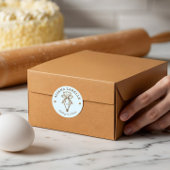 Sticker Rond Fait À La Main Avec Amour Boulangerie Rustique Bou