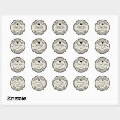 Sticker Rond Fait à la main avec amour | merci (Feuille)