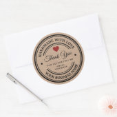 Sticker Rond fait à la main avec amour | merci | classe de papi (Enveloppe)