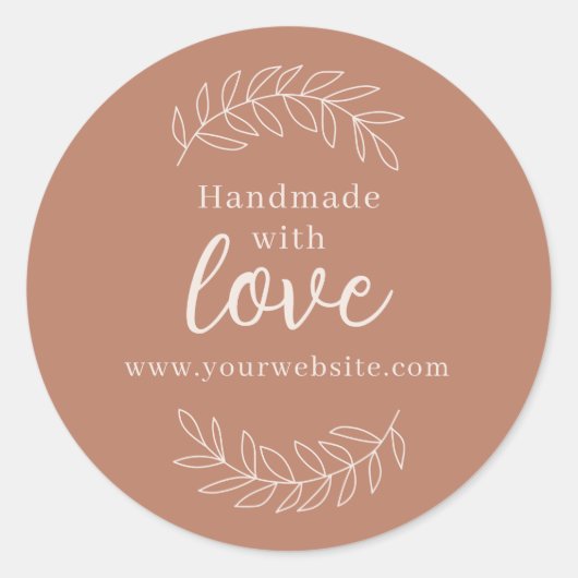 Sticker Rond Fait à la main Avec amour petite entreprise (Devant)