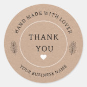 Sticker Rond fait à la main avec l'amant merci (Devant)