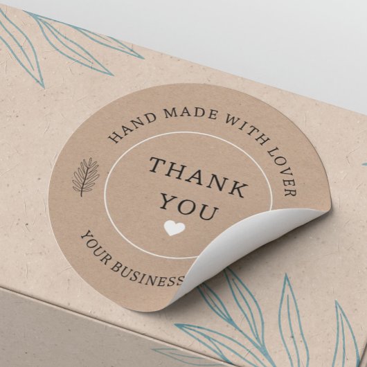 Sticker Rond fait à la main avec l'amant merci