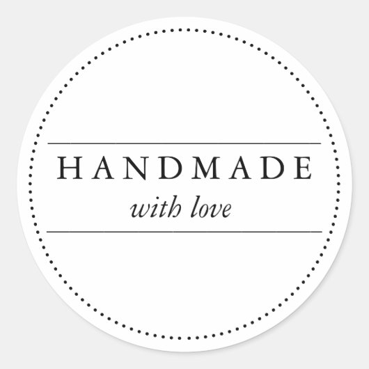 Sticker Rond Fait à la main avec l'autocollant d'amour (Devant)