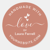 Sticker Rond Fait à la main avec le nom d'amour site Web terre  (Devant)