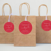 Sticker Rond Fait à la main avec le nom de l'amour rouge site