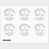 Sticker Rond Fait à la main avec Merci d'amour (Feuille)