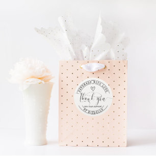 Sticker Rond Fait à la main avec Merci d'amour