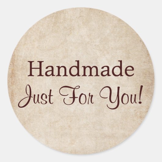 Sticker Rond Fait à la main juste pour vous (Devant)