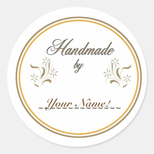Sticker Rond Fait à la main par... (Devant)