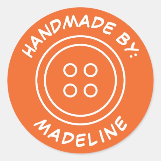 Sticker Rond Fait à la main par | Ajouter Votre Nom (Devant)