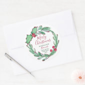 Sticker Rond Fait à la main par Noël personnalisé (Enveloppe)