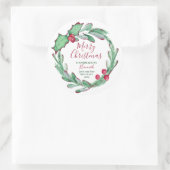 Sticker Rond Fait à la main par Noël personnalisé (Sac)