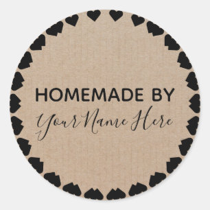 Sticker Rond Fait À La Maison Par Gâteau Cuisine Vintage Artisa