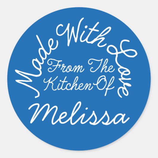 Sticker Rond Fait Avec Amour De La Cuisine De (Devant)