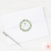 Sticker Rond Fait avec amour houx rouge et vert Cadeau maison c (Enveloppe)