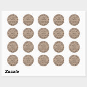 Sticker Rond Fait avec amour | Merci pour votre commande (Feuille)
