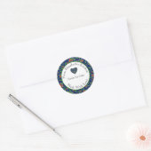 Sticker Rond Fait avec amour Rouge et Vert Maison Cadeau Cuisin (Enveloppe)