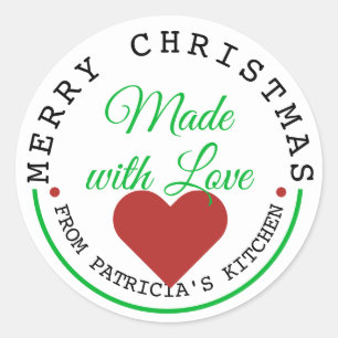 Sticker Rond Fait avec le Joyeux Noël d'amour