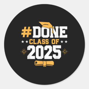 Sticker Rond Fait Cl De 2025 Diplômé Senior High Sc