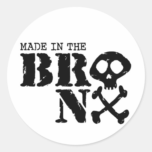 Sticker Rond Fait Dans Le Bronx (Devant)